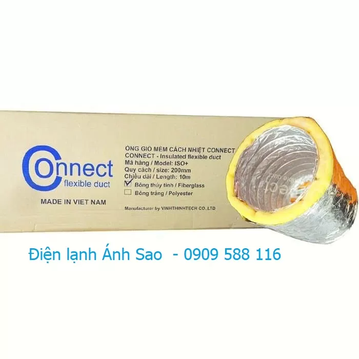 Ống gió mềm có cách nhiệt Connect DN100 x 10m