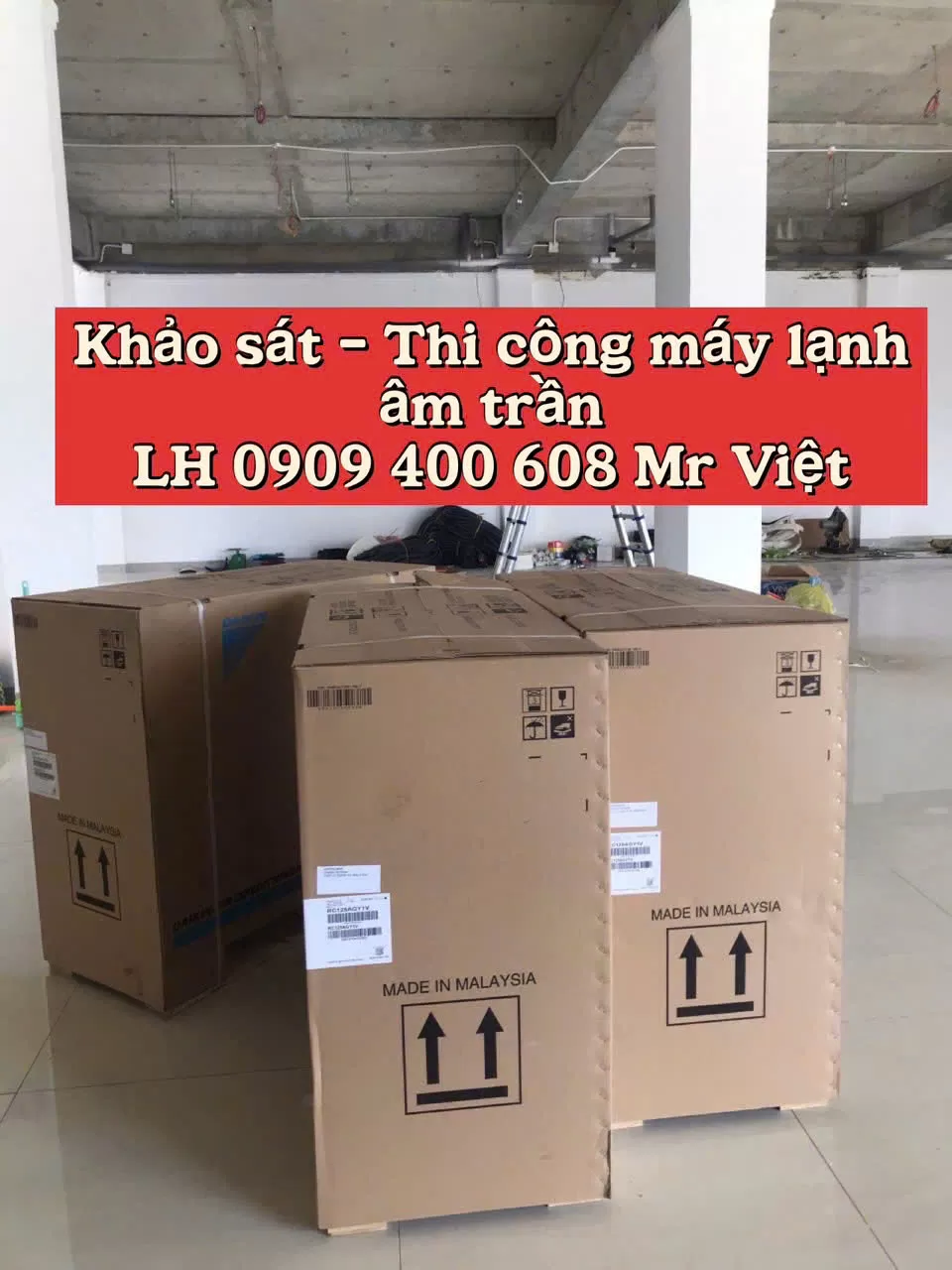 Thi công máy lạnh âm trần Daikin FCC cho nhà xưởng
